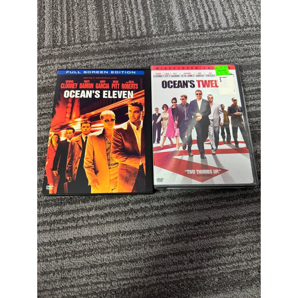 Ocean’s Eleven & Ocean Twelve DVD Movie Lot George Clooney Brad Pitt Matt Damon